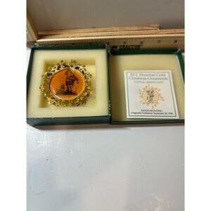M.I. Hummel Gold Christmas Ornament “Good Hunting” Collectible Gift